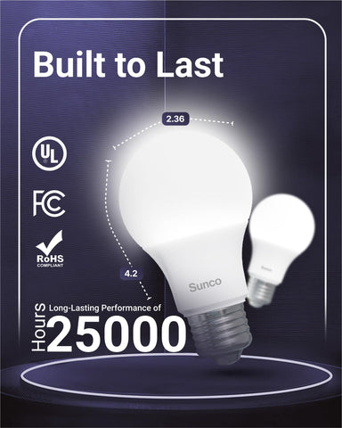 Sunco Lighting creates living room ambience with bright 4000K cool white light.
