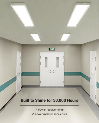 Matte white Sunco panel blends with modern ceilings for a clean look