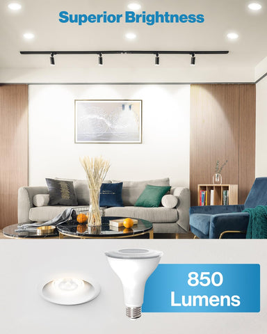 Sunco Lighting PAR30 dimmable outdoor bulb enabling seamless mood lighting.