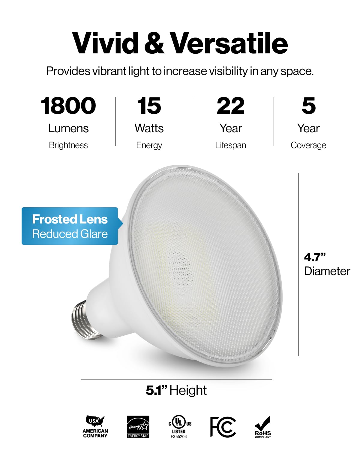 Sunco PAR38 LED flood bulb provides 5000K daylight for crisp visibility.