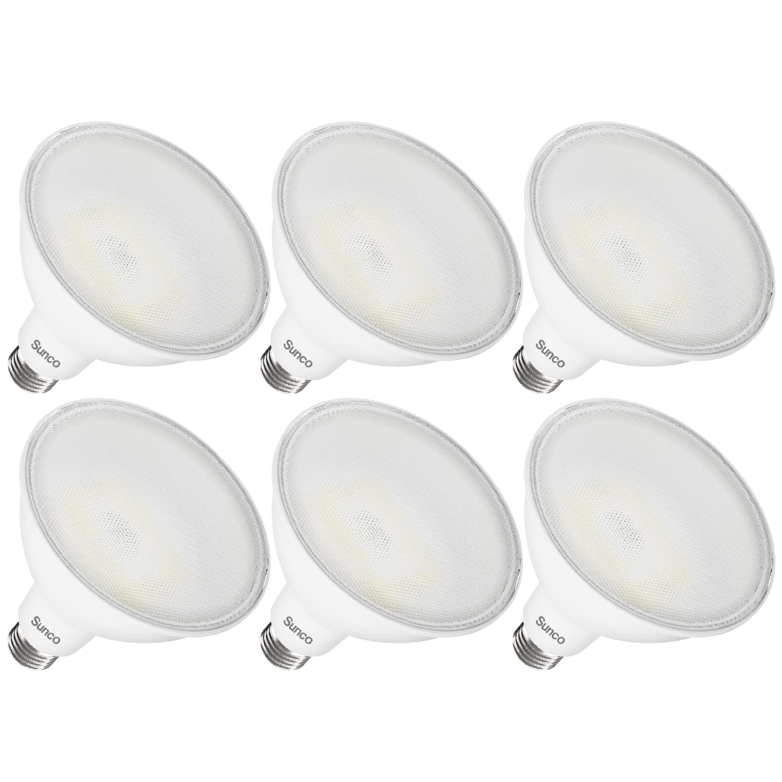 Sunco PAR38 LED flood outdoor bulb 1 provides daylight 5000K, weatherproof.