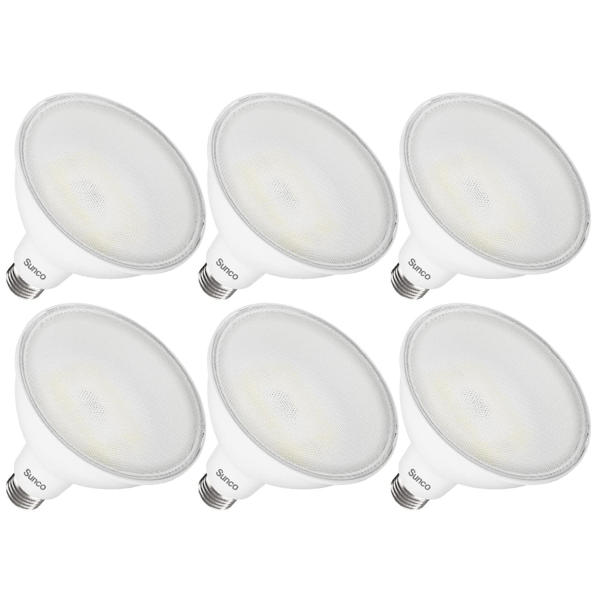 Sunco PAR38 LED flood outdoor bulb 1 provides daylight 5000K, weatherproof.