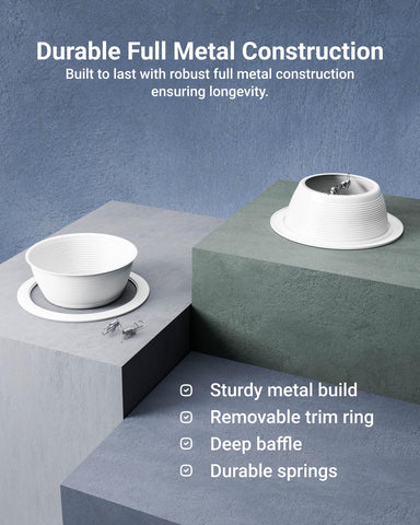 Sunco recessed light trim with spring clips for fast, secure mounting