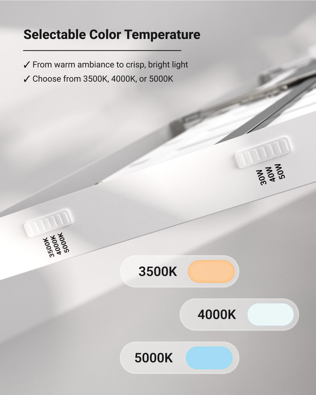 Sunco adjustable brightness with 30W/40W/46W settings for any space