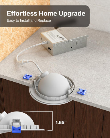 Sunco selectable CCT 2700K-6000K downlight for adaptable ambience.