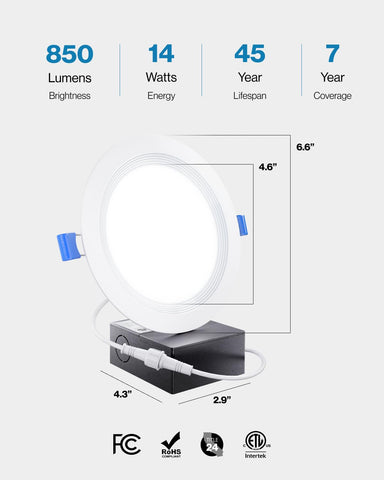 Sunco smooth-trim wafer-thin design for clean ceilings.
