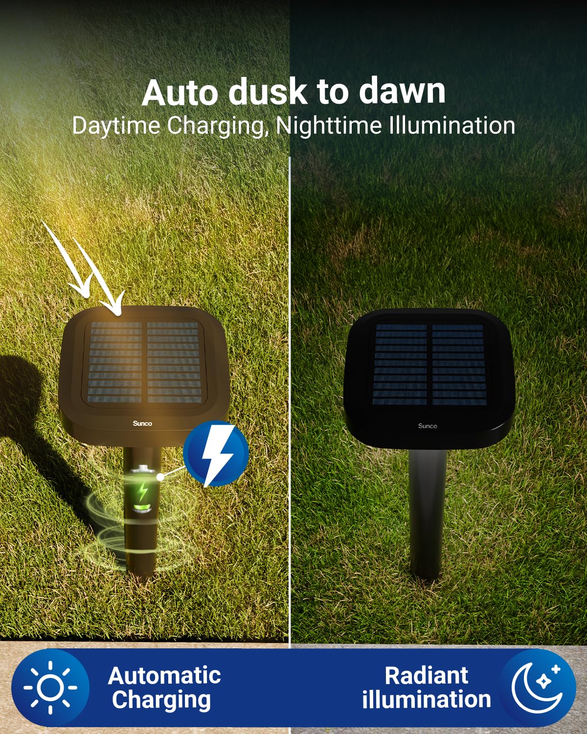 Sunco square solar pathway light pack content ready for quick outdoor installation