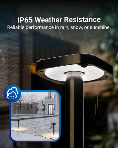 Sunco square solar pathway light weather-resistant housing endures rain and wind