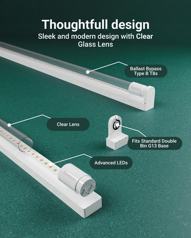 Sunco Lighting Sunco T8 LED bulbs provide 6000K daylight for precise tasks.
