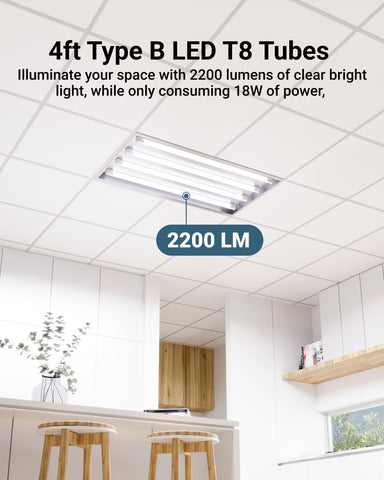 Sunco Lighting Sunco T8 LED bulbs in a garage setup deliver bright, even workshop illumination.