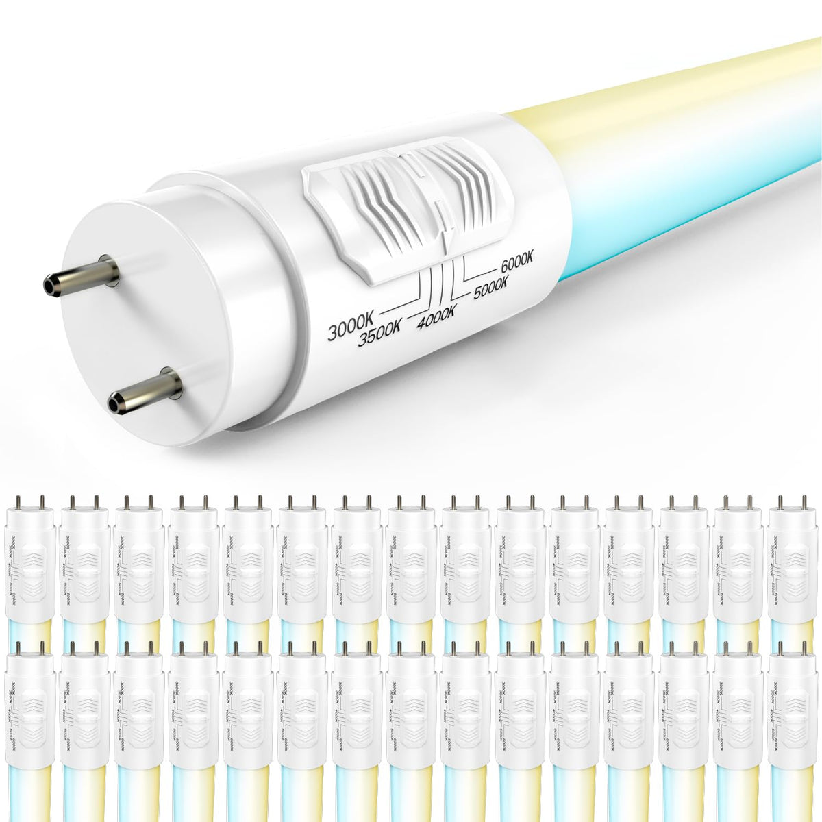 Sunco Lighting T8 LED bulbs 4ft front view delivers bright, energy-efficient garage lighting