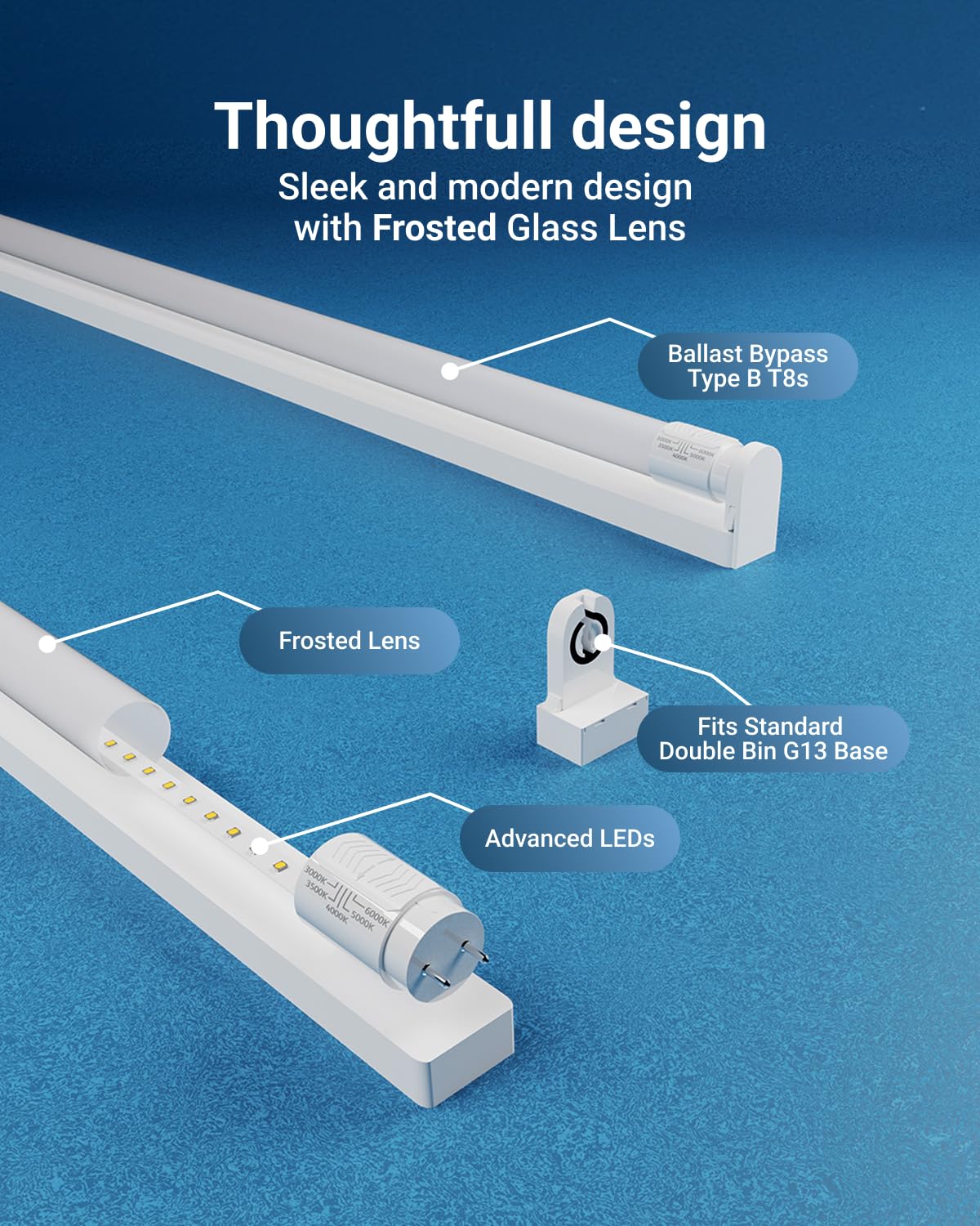 Sunco LED T8 tubes lighting a workshop scene for clarity