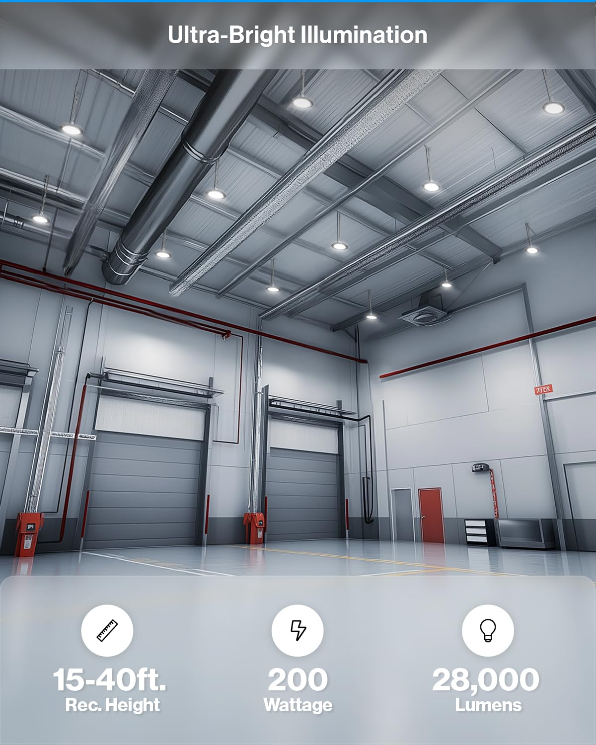 Sunco UFO high bay 200W ceiling mount provides quick installation