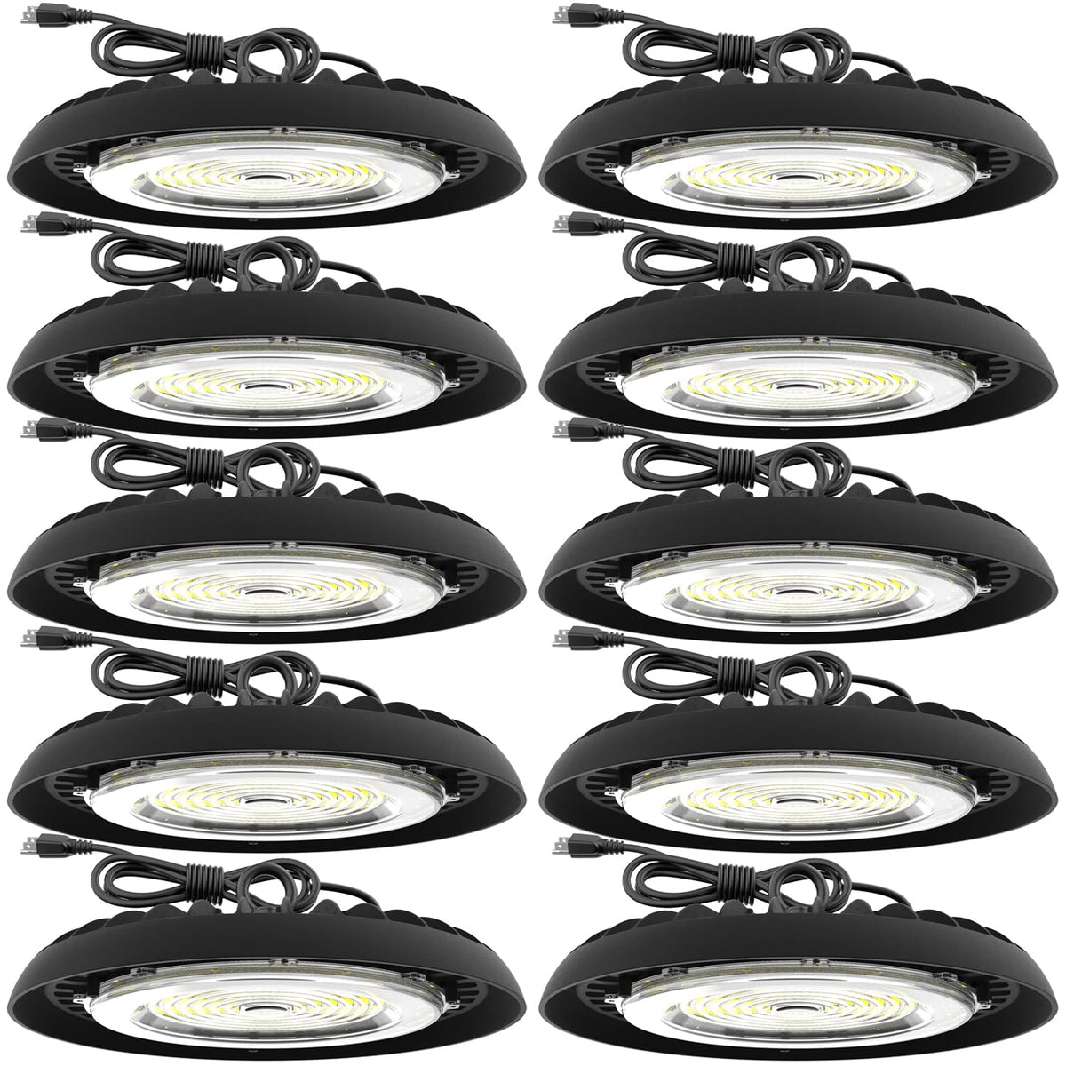 Sunco UFO high bay 200W hooked mount demonstrates flexible installation in a workshop