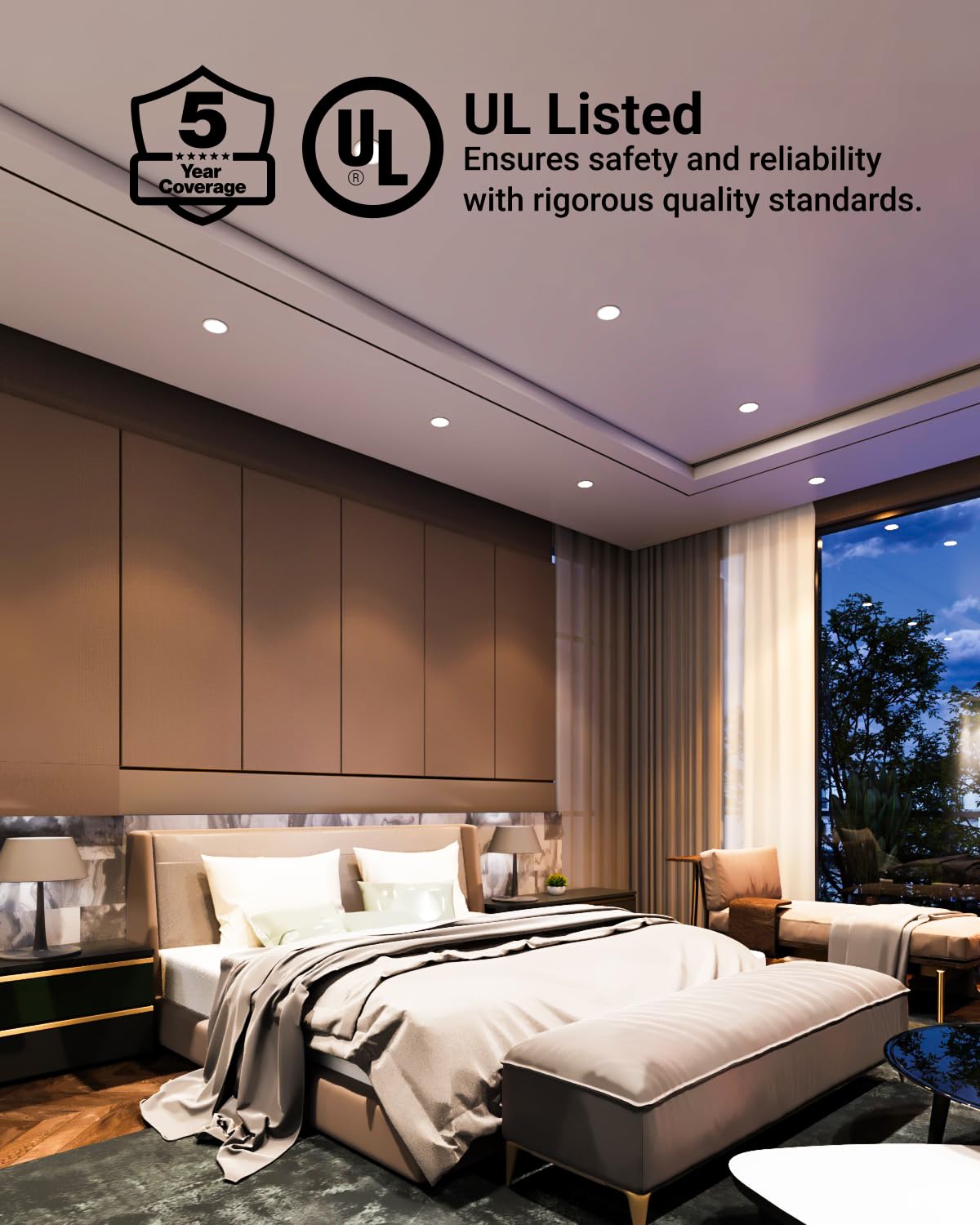 Sunco UL-listed new construction can housing for safety and reliability.