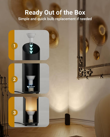 Sunco Lighting versatile uplight suits accenting photos, wall hangings, and small sculptures.