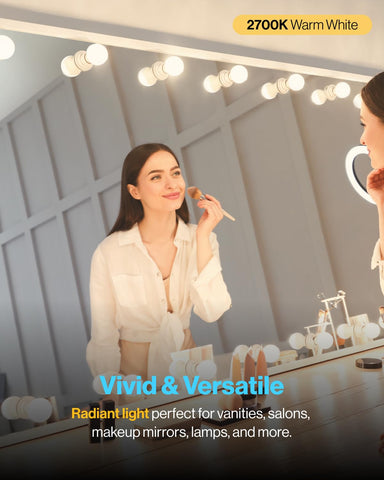 Sunco vanity bulbs dimmable globe design for adjustable bathroom lighting.