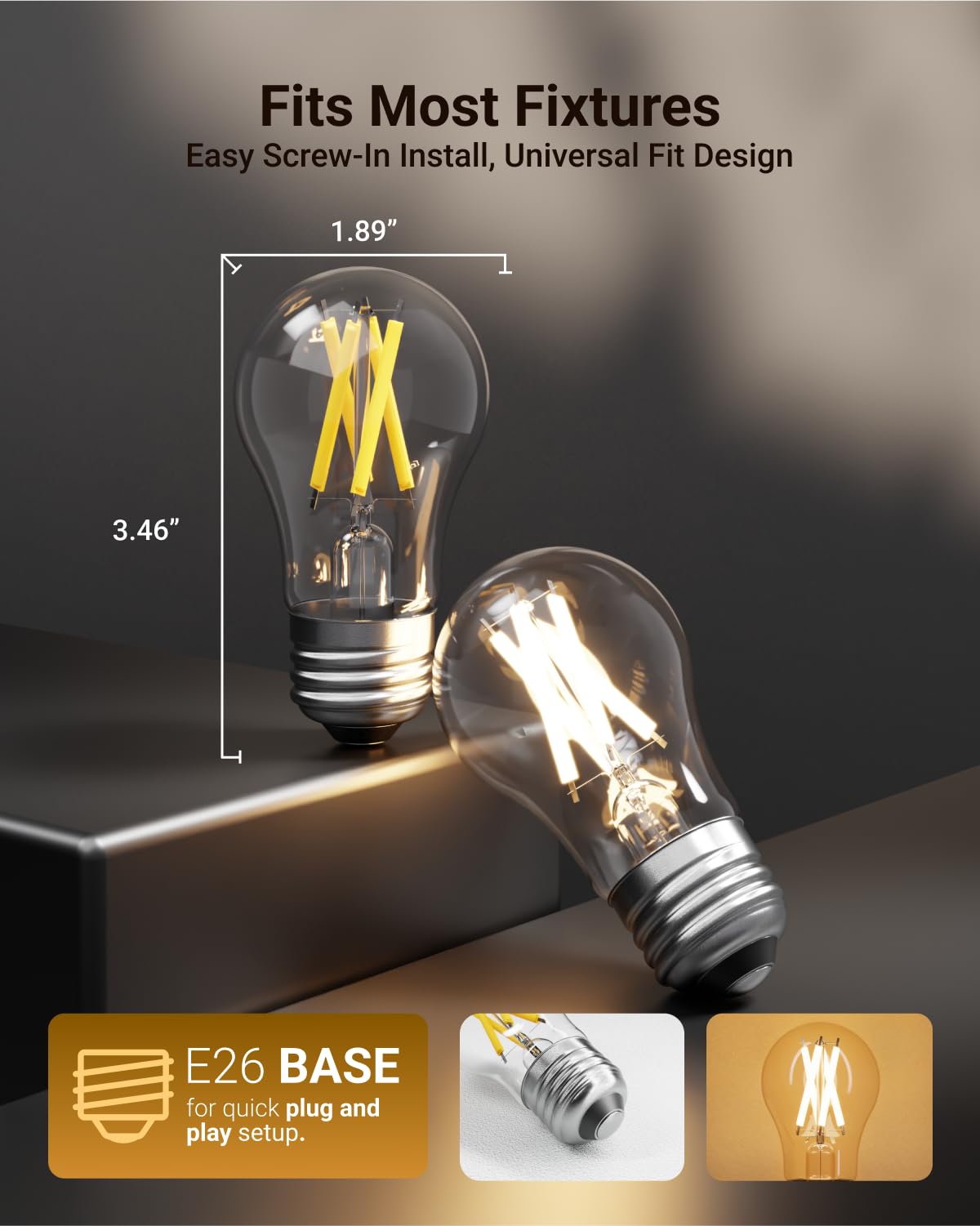 Sunco wet-rated filament bulb suitable for moisture-prone areas.