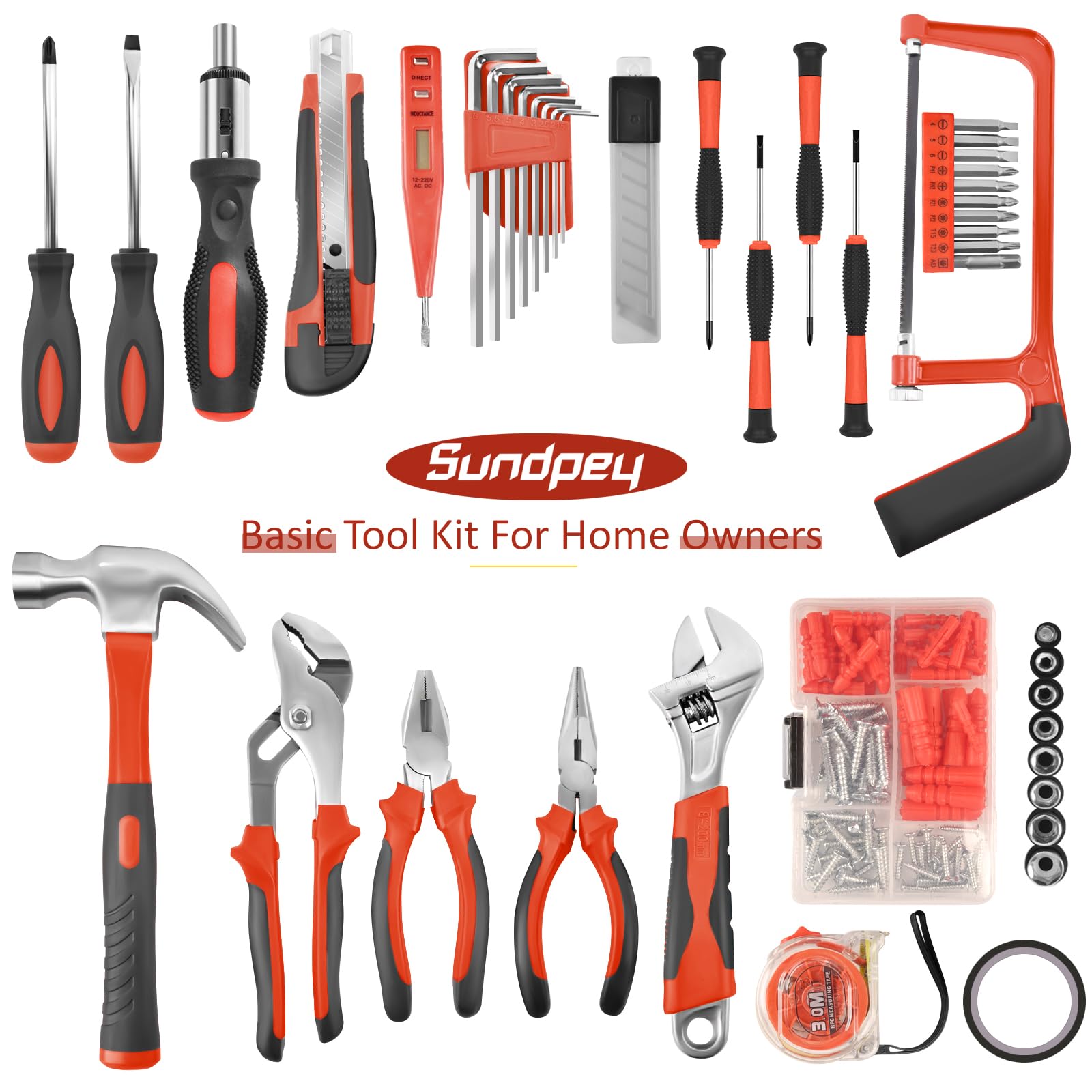 Sundpey 148pc tool kit opened showing complete home repair tools