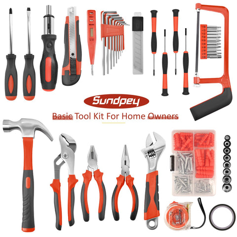 Sundpey 148pc tool kit opened showing complete home repair tools