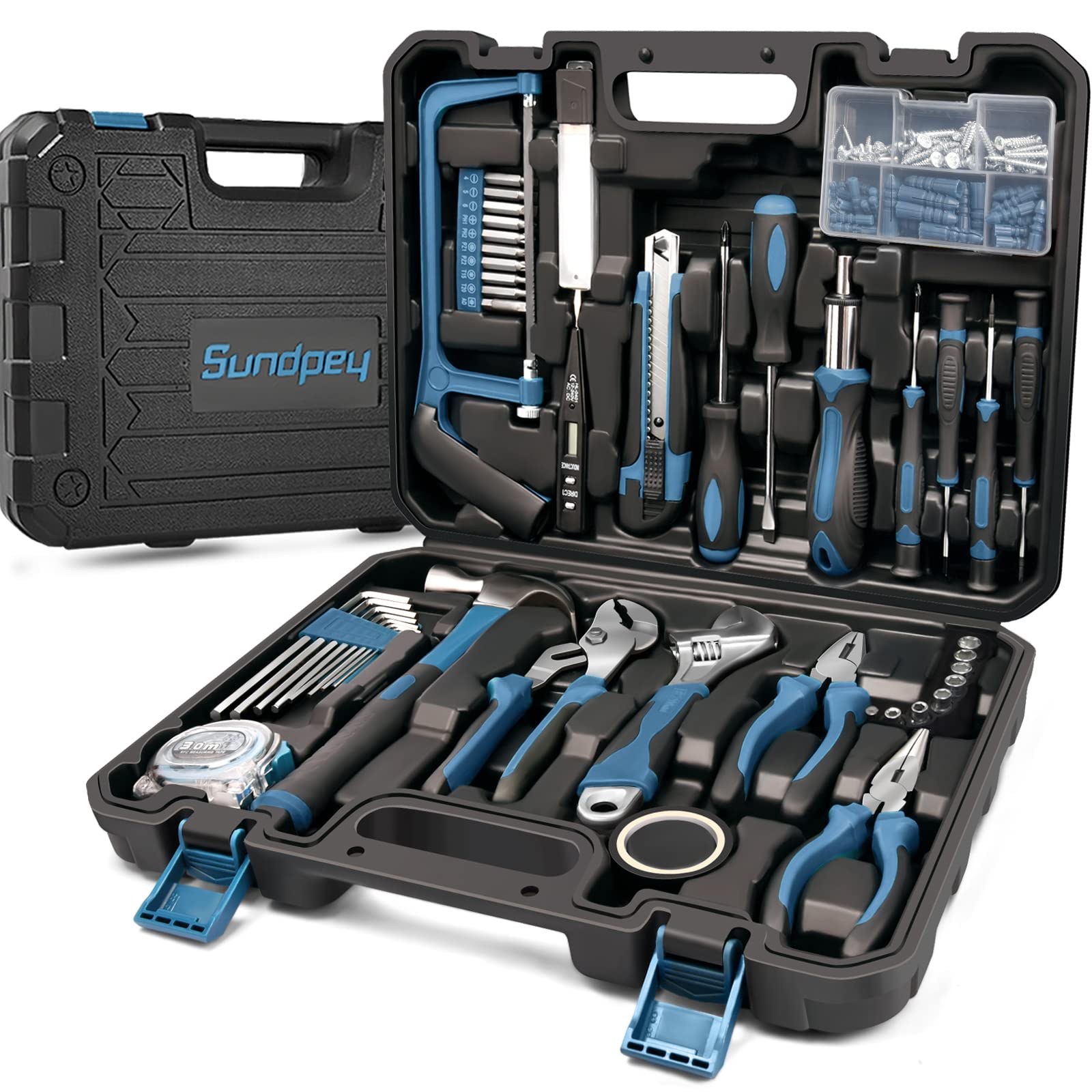 Sundpey 148pcs tool kit case, neatly organized for portable storage.