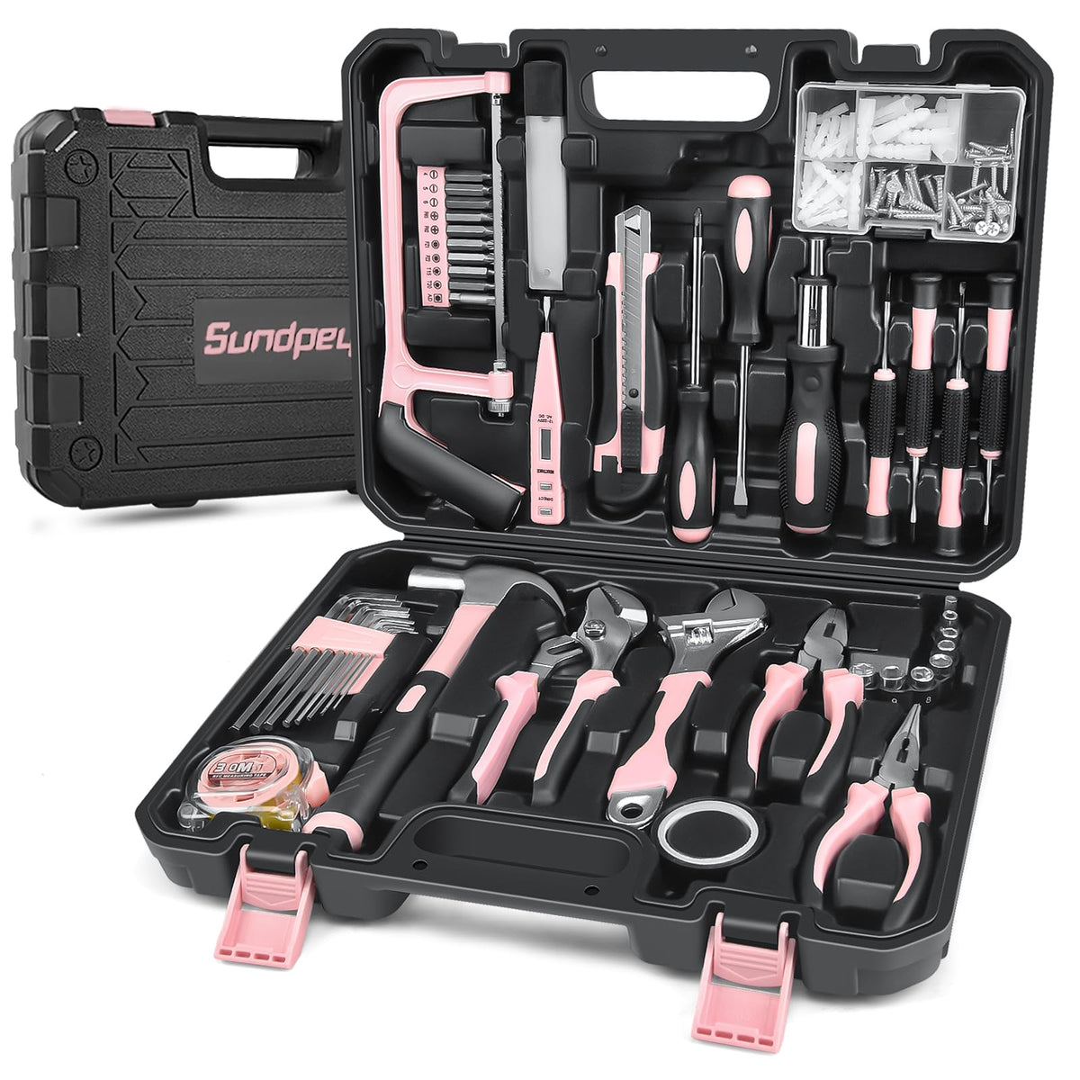 Sundpey 148-piece home tool kit in compact case for easy home repairs