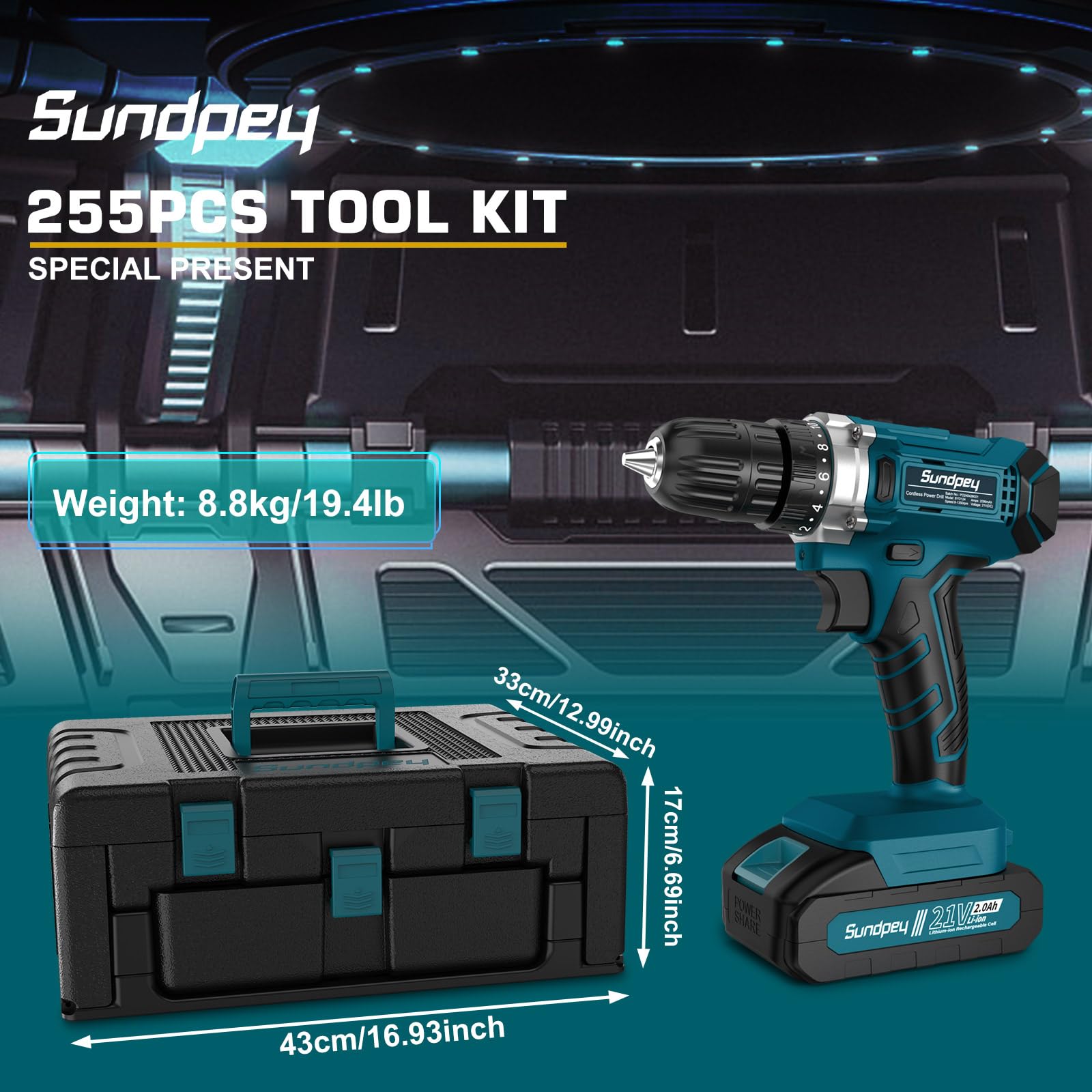 Sundpey two 2.0Ah batteries charging for ready power.