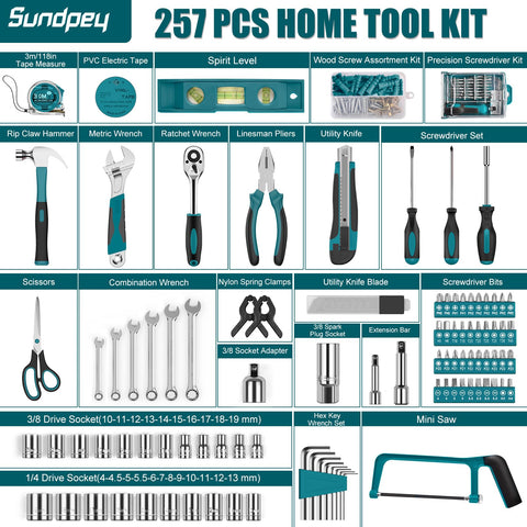 Sundpey wrenches and sockets in toolbox for fast home maintenance.