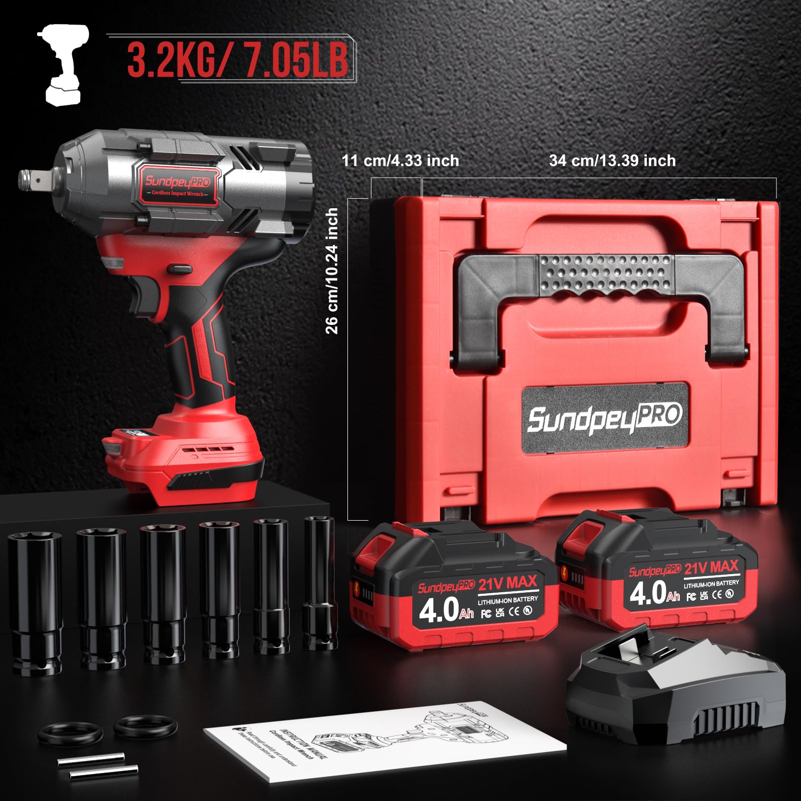Six sockets included with the SundpeyPRO kit for common fastener sizes.