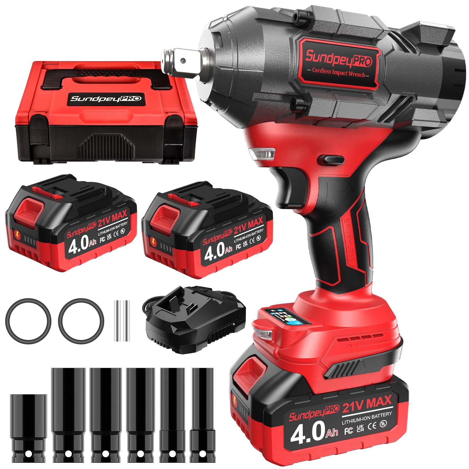 SundpeyPRO cordless impact wrench tightening a stubborn bolt with high torque.