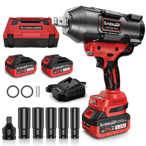 SundpeyPRO cordless impact wrench kit ready for heavy-duty automotive and construction tasks.