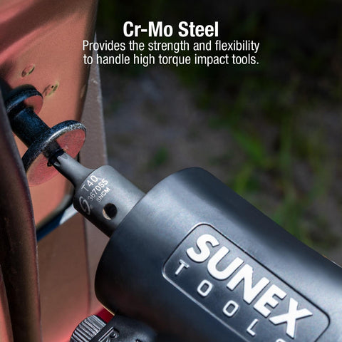 Sunex 3569 stubby sockets fit into tight spots and provide easy turning.