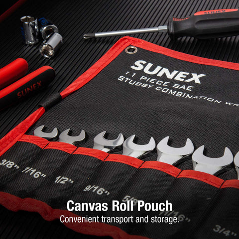 Sunex Tools 9930 canvas pouch keeps the set organized and portable