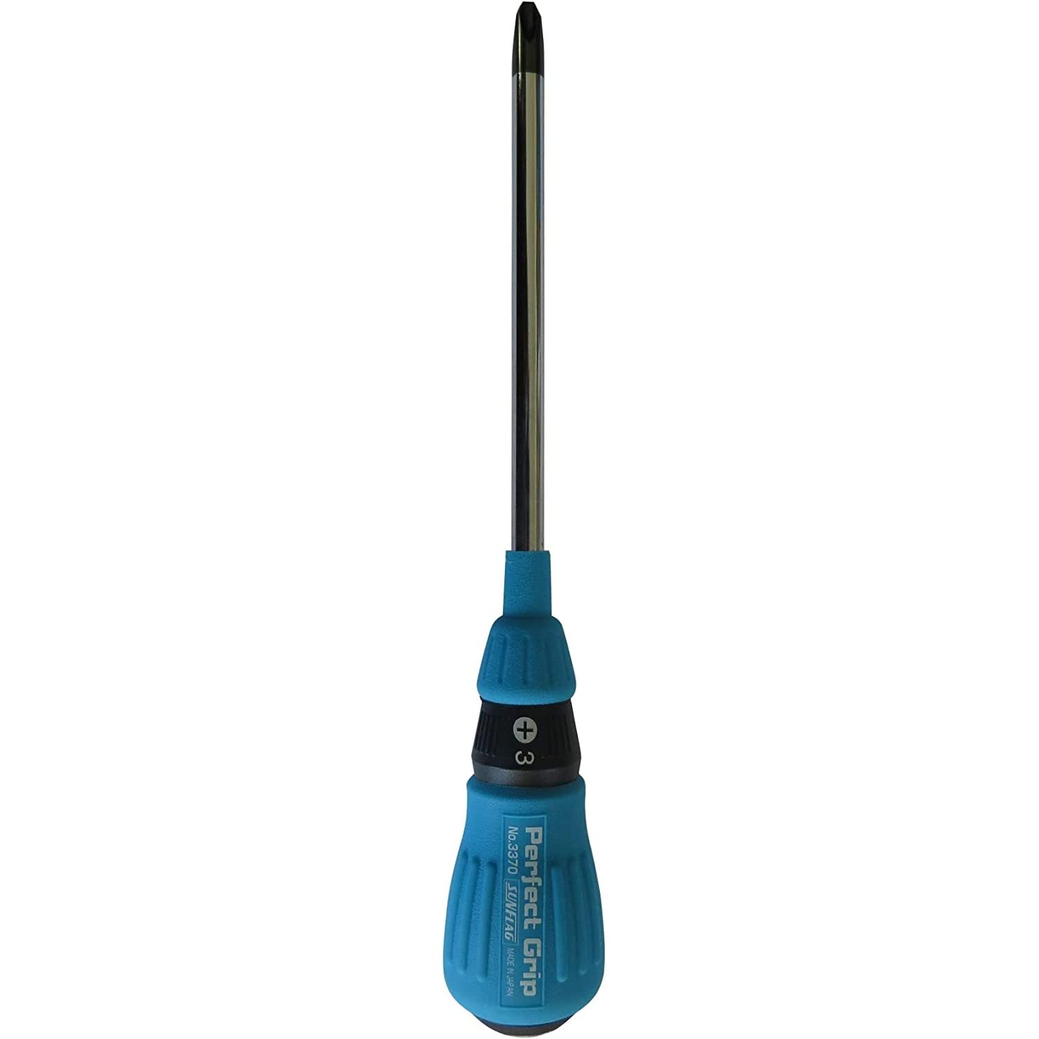 Sunflag soft polymer handle provides comfortable grip during use.