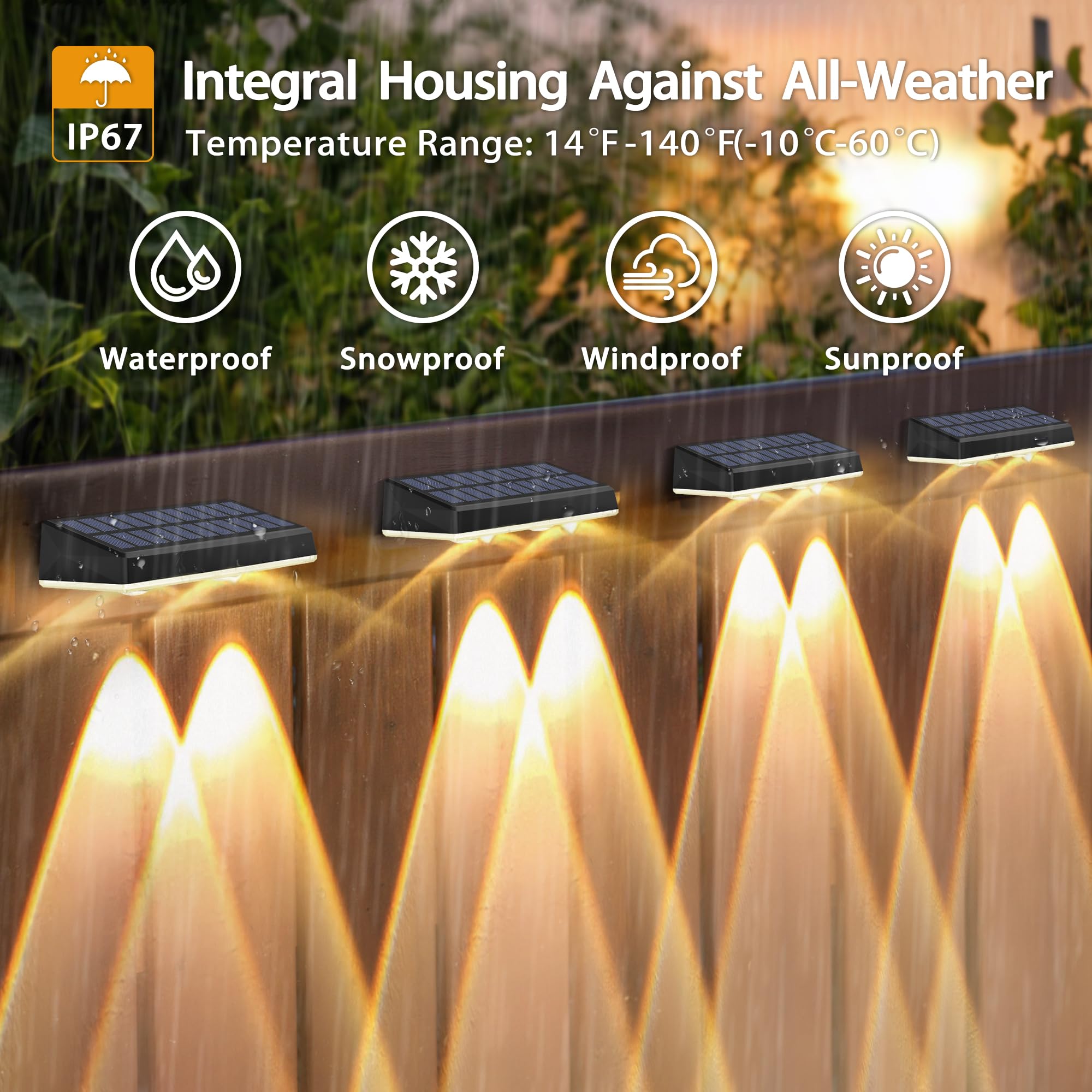 SunFlickt IP67 fence light with rugged weatherproof housing