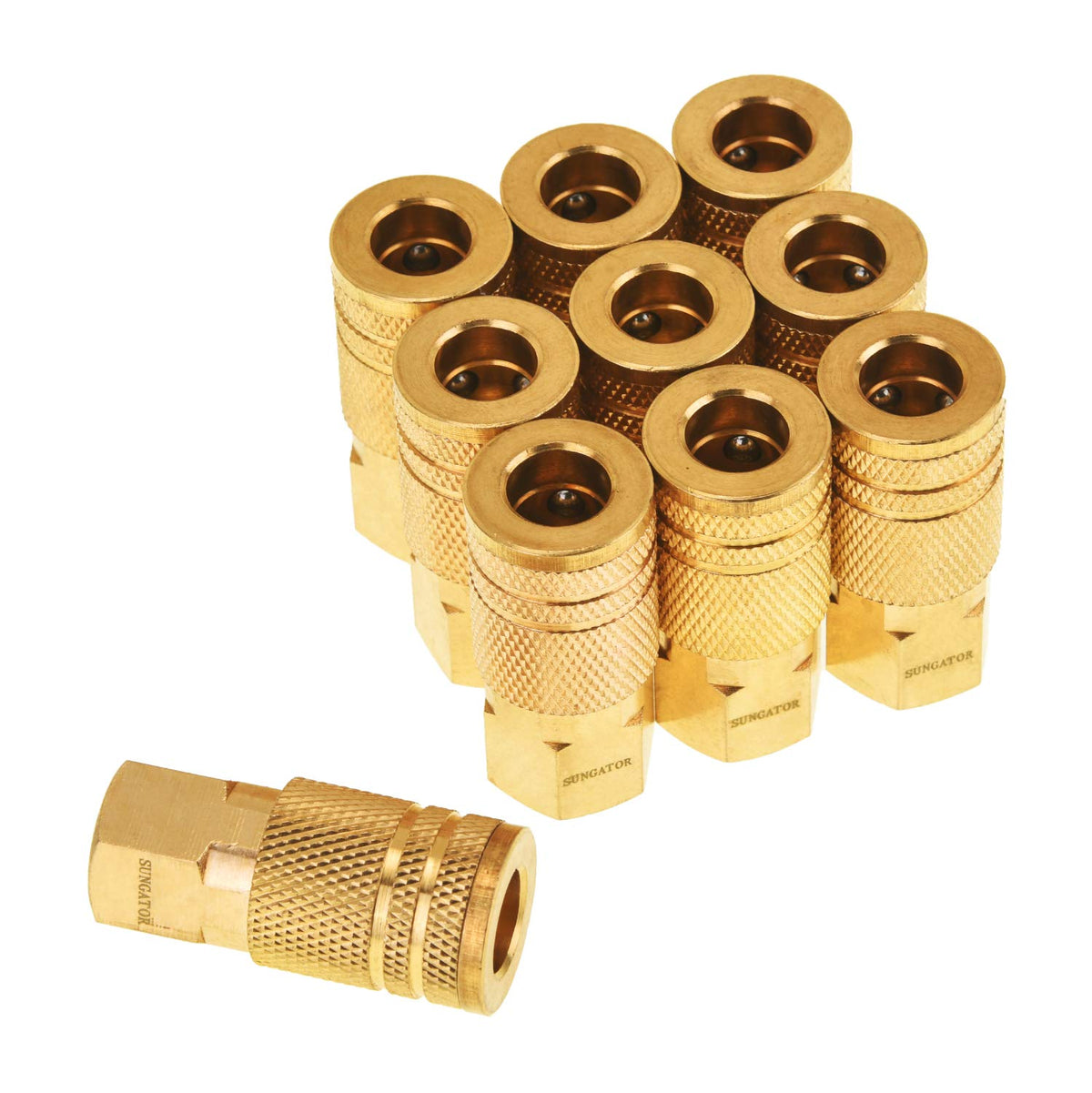 SUNGATOR 10-pack air coupler case keeps fittings organized and portable.