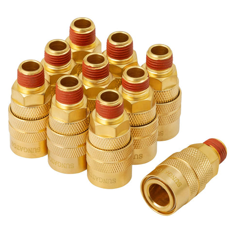 SUNGATOR 1/4'' brass air fittings close-up showing durable construction.