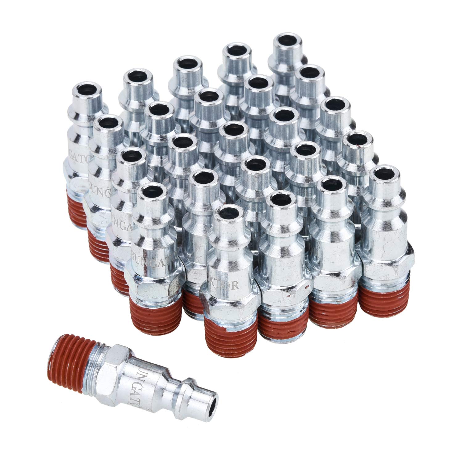 SUNGATOR 25-pack quarter-inch air plugs for versatile shop tasks and quick replacements.