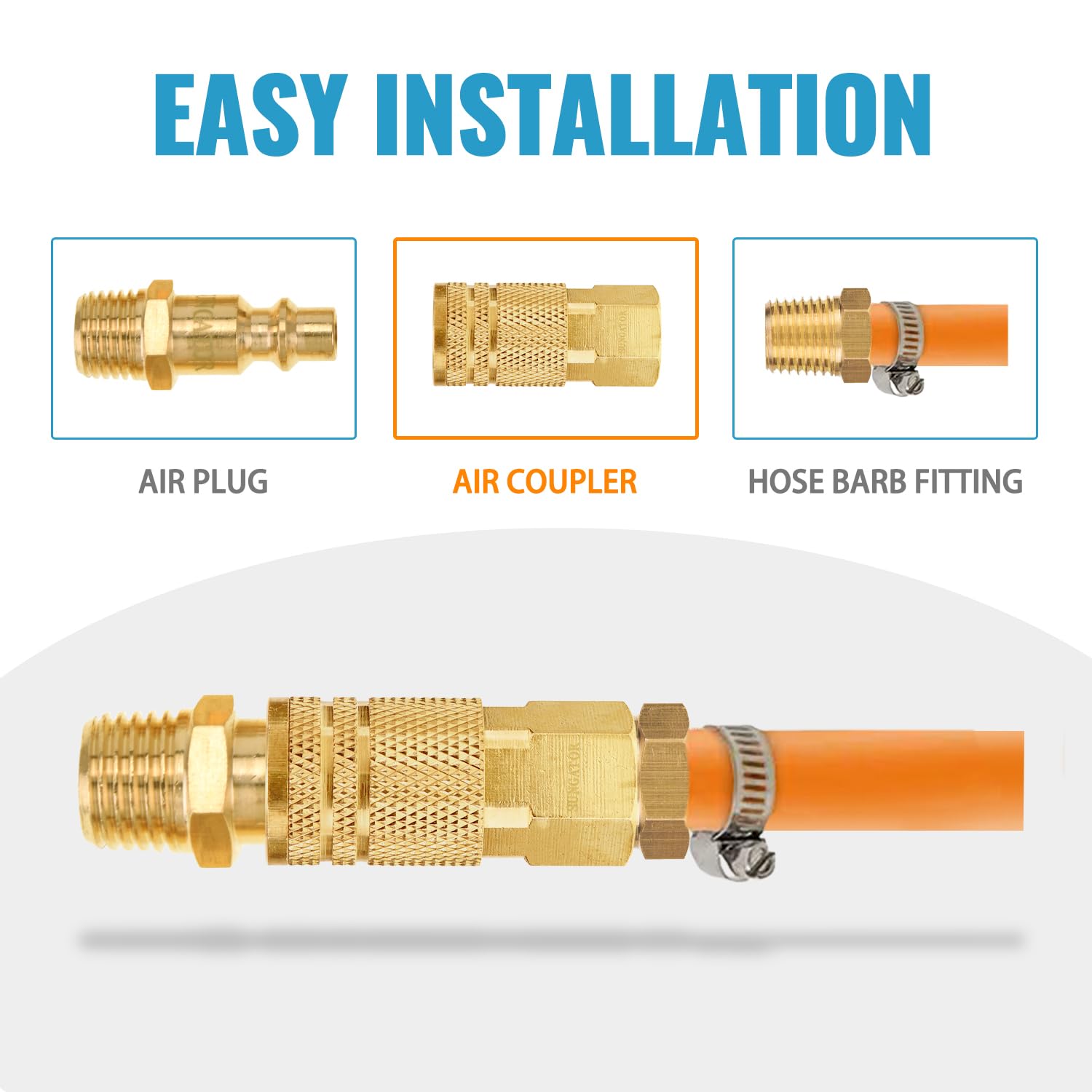 SUNGATOR 1/4-inch NPT couplers come in a sturdy 10-pack with case for storage.
