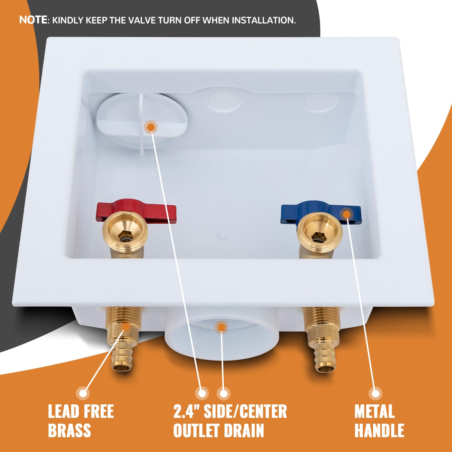 Recessed design of SUNGATOR PEX washing box saves space under cabinets