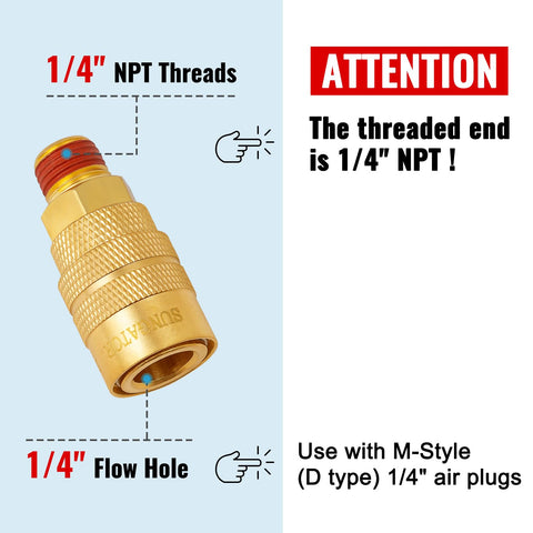 SUNGATOR quick-connect couplers with six-ball bearing design for safety.