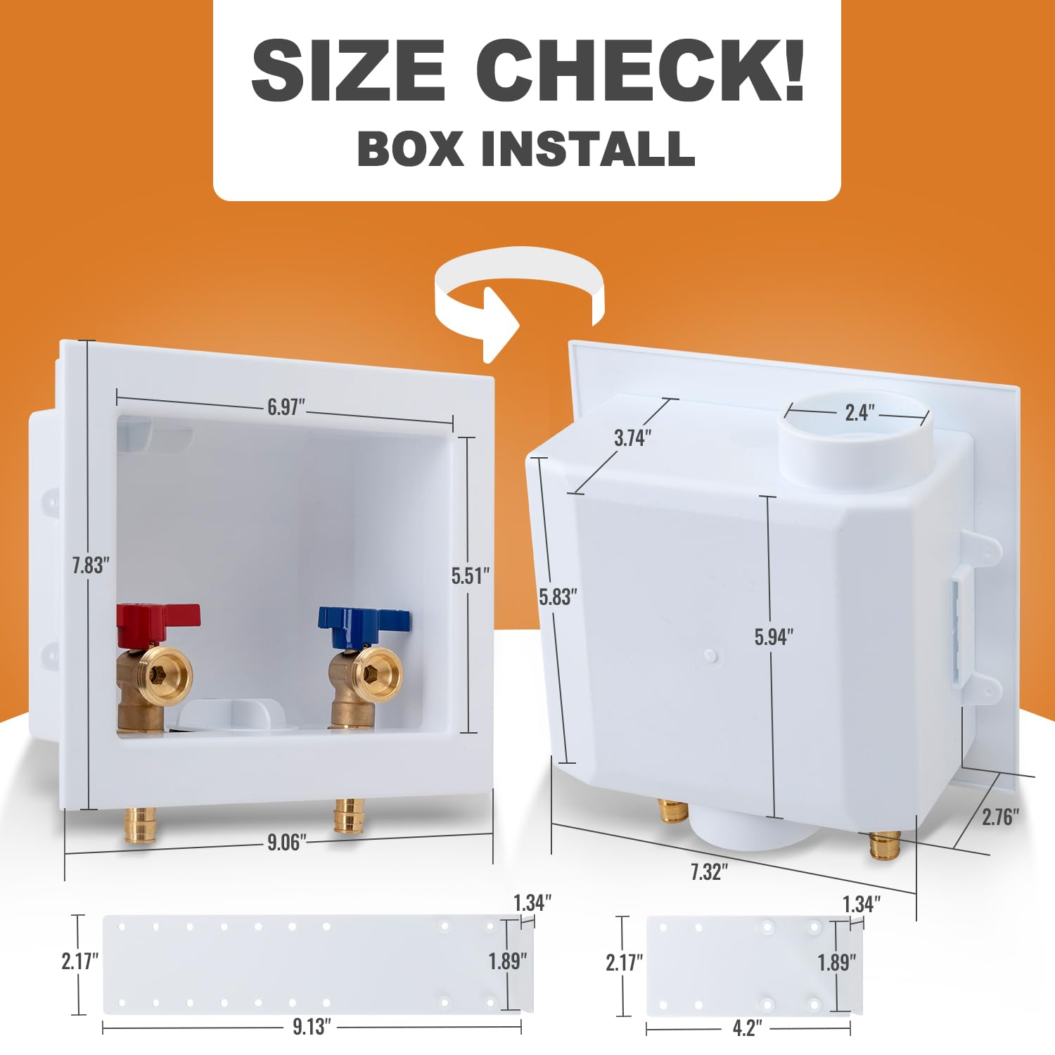 SUNGATOR washer box central and side drains for efficient water disposal