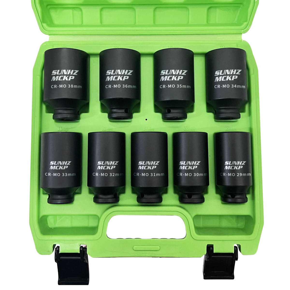 SUNHZ MCKP deep 1/2-inch drive socket set, full view for heavy maintenance tasks.