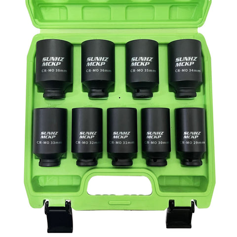 SUNHZ MCKP deep 1/2-inch drive socket set, full view for heavy maintenance tasks.