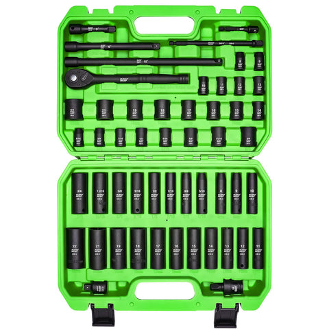 SUNHZMCKP 3/8 drive socket set case keeps sockets organized for quick access.