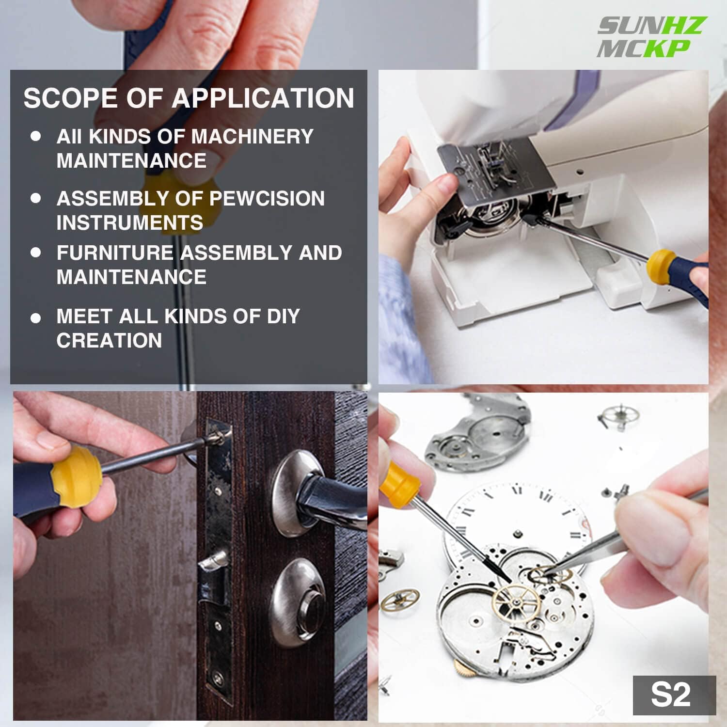 SUNHZMCKP 66-piece set covers phillips, slotted, torx, and precision bits