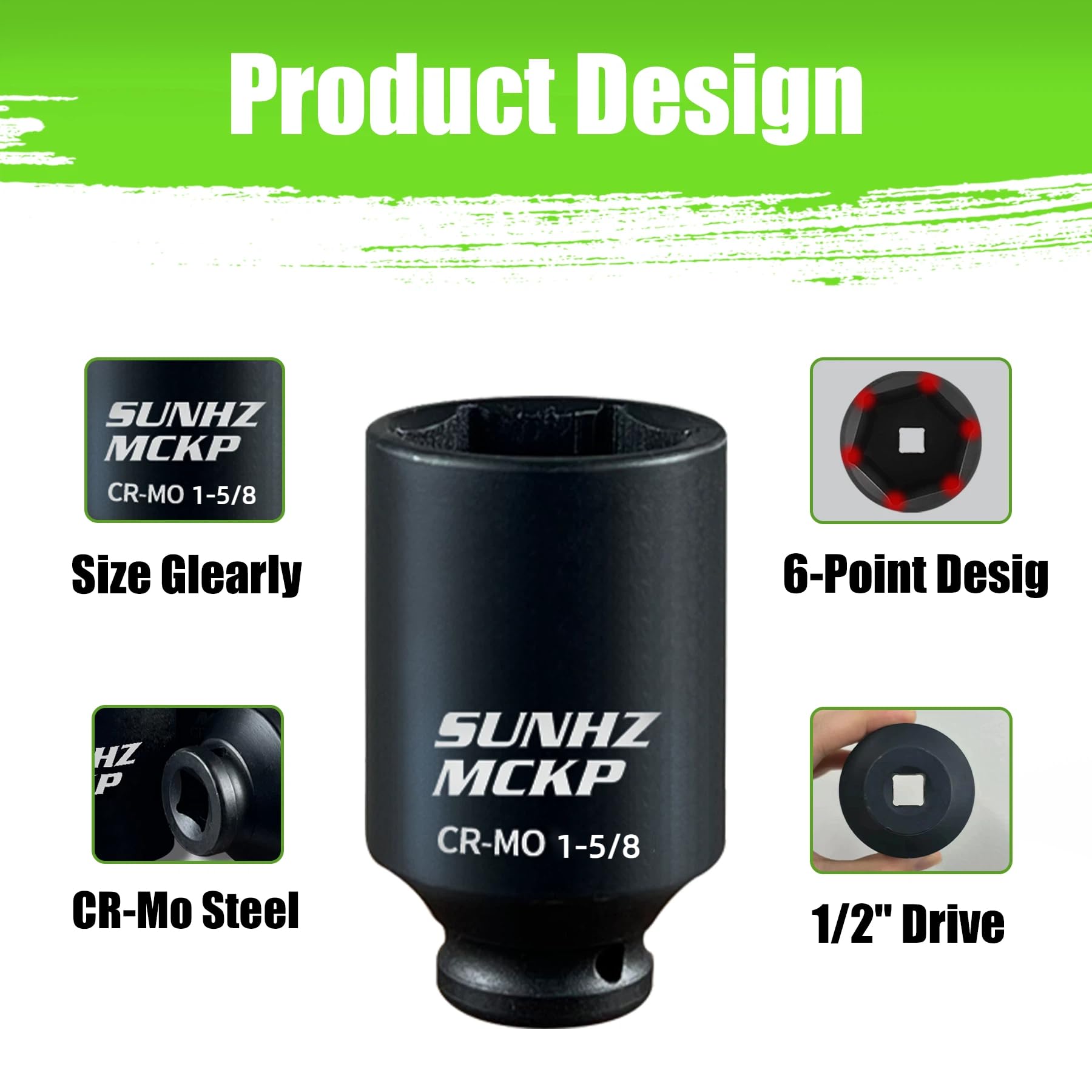 SUNHZMCKP manganese phosphate coating on sockets resists corrosion during use.