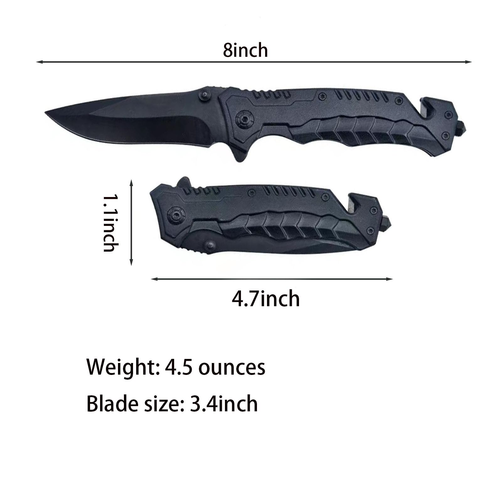 Suning tactical knife with pocket clip; secure carry during outdoor activities.