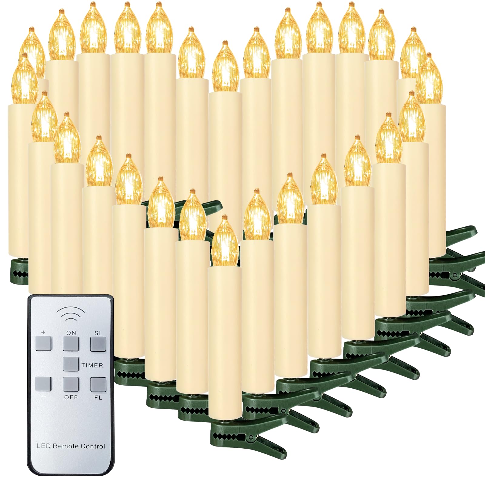 Sunjas 30pcs LED flameless candles pack for versatile holiday decorating.
