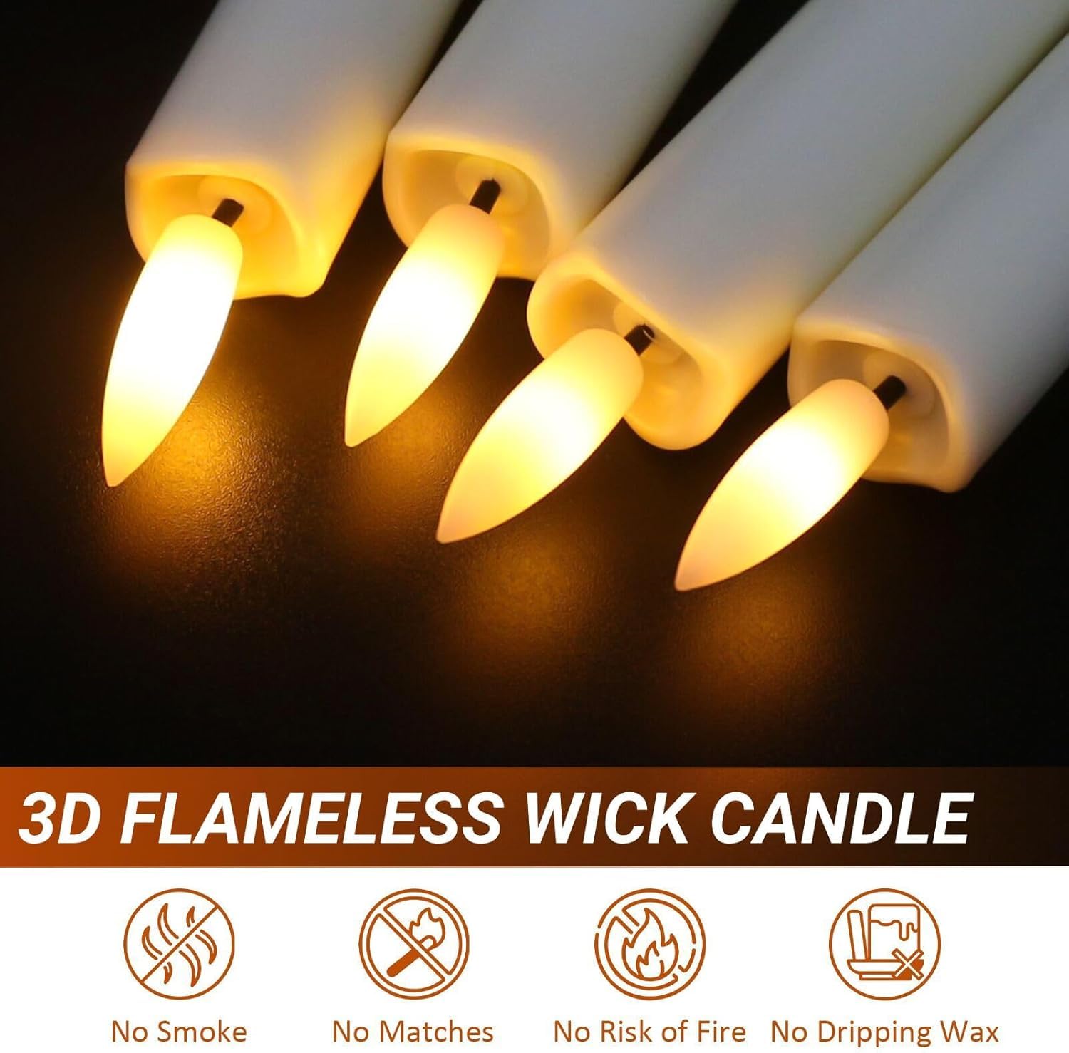 Sunjas 3D flicker flame candle for realistic warm ambiance
